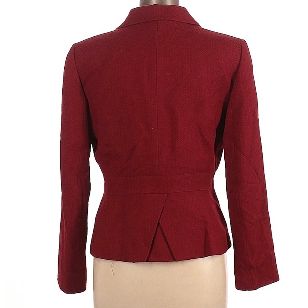 TAHARI ARTHUR S LEVINE Wool Blend 2PC RED Skirt & BLAZER SUIT SIZE 10 - Picture 2 of 8
